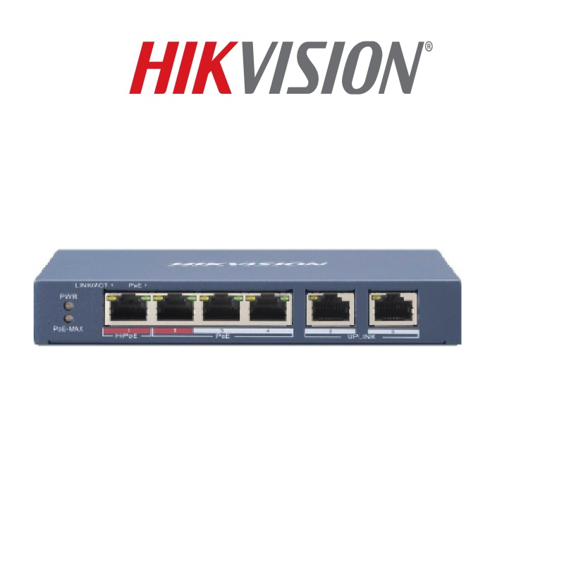 SWITCH 4P POE 2 UP LINK. 1P HIPOE 60W DS-3E0106HP-E