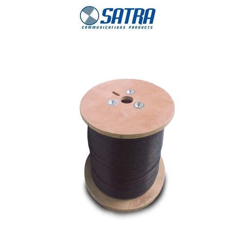 CABLE SOLIDO UTP/PE CAT6 NEGRO OUTDOOR ROLLO 305 MTS SATRA