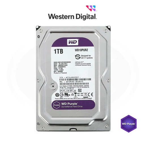 WD DISCO DURO PURPLE 1TB HDD SURVEILLANCE HARD DISK SE-HDD1TB