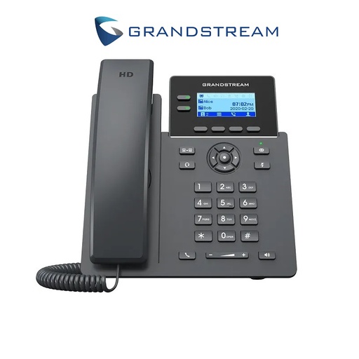 GRANDSTREAM TELEFONO IP 2 LINEAS POE 4 CUENTAS SIP SOPORTADO POR GDMS ALTAVOZ FULL-DUPLEX CON AUDIO HD NO INCLUYE FUENTE OPCIONAL 5V/600MAPSU-GRP2602P 