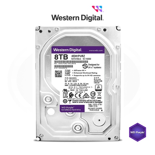 WD DISCO DURO PURPLE 8TB HDD SURVEILLANCE HARD DISK SE-HDD8TB