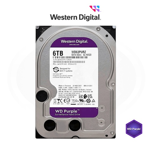 WD DISCO DURO PURPLE 6TB HDD SURVEILLANCE HARD DISK SE-HDD6TB