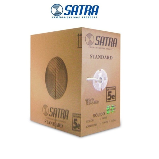 CABLE SOLIDO UTP CM CAT5E GRIS 305 MTS ROLLO SATRA