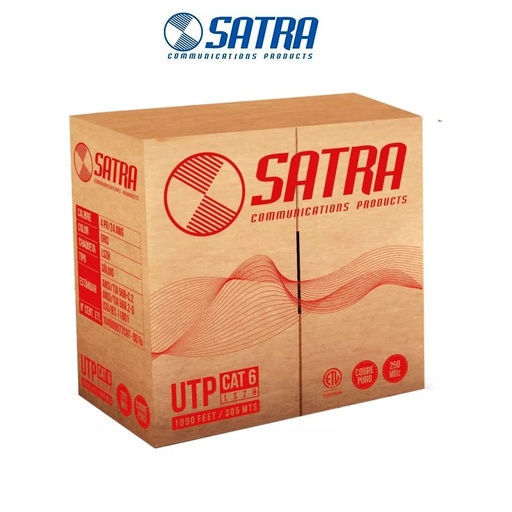 CABLE CAT6 UTP-LSZH-1 24AWG 305MT INTERIORES GRIS SATRA