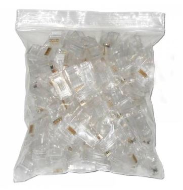 BOLSA 100 CONECTORES RJ45 PARA UTP CAT6 (2) NEW-3584699