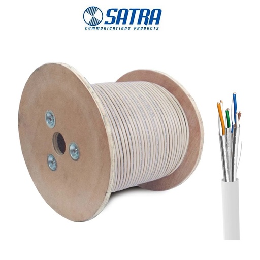 CABLE SOLIDO U/FTP LSZH CAT6A BLANCO ROLLO 305 MTS SATRA