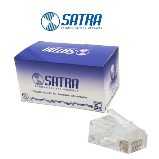 CONECTOR PLUG RJ-45 CAT. 5E SATRA CAJA 100UND