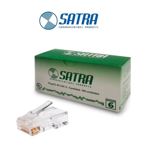 CONECTOR PLUG RJ-45 CAT6 SATRA CAJA 100UND
