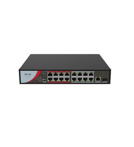 SWITCH POE 18PORT NO ADMINISTRADO FAST ETHERNET  16*PoE/100M -1*RJ45GIGA 1*SFP NS-0318P-130(B)